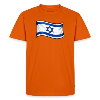 Drapeau israélien : Étoile de David - T-shirt Premium bio Homme - orange  - Devant - Nico (187cm)