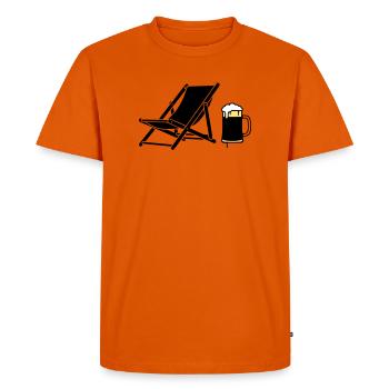 Deck Chair Beer Mug Silhouette - Men's Premium Organic T-Shirt - orange  - Front - Nico (187cm)