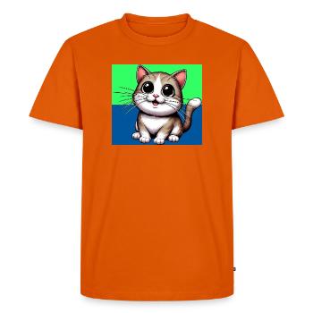 cat - Men's Premium Organic T-Shirt - orange  - Front - Nico (187cm)