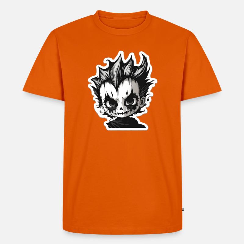 Spikiger Totenkopf-Chibi - Männer Premium Bio T-Shirt - Orange