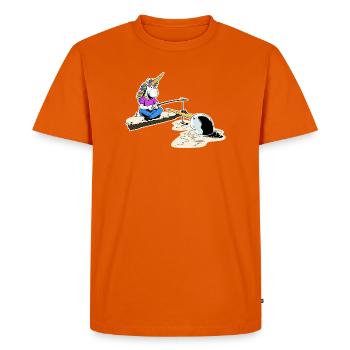 Unicorn and narwhal - Men's Premium Organic T-Shirt - orange  - Front - Nico (187cm)