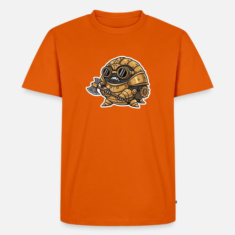 Sowbug Krieger Steampunk Axt Kupferrüstung - Männer Premium Bio T-Shirt - Orange