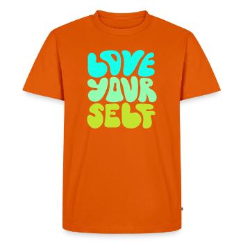 Love Yourself Positive Self Love Quote Design - Men's Premium Organic T-Shirt - orange  - Front - Nico (187cm)