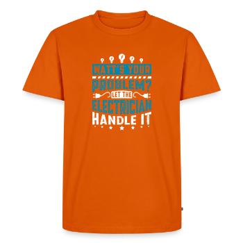 Électricien, technicien en électronique, électricien - T-shirt Premium bio Homme - orange  - Devant - Nico (187cm)