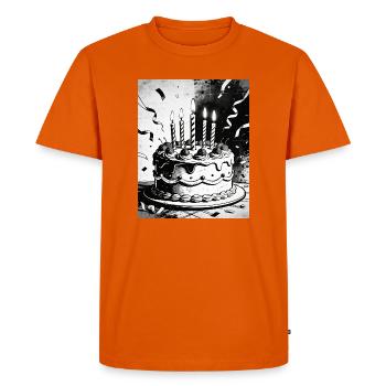 Monochrome Birthday Cake Candles - Men's Premium Organic T-Shirt - orange  - Front - Nico (187cm)