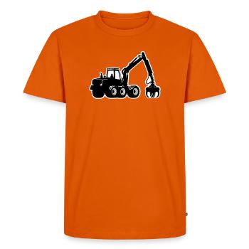 Harvester Silhouette - Men's Premium Organic T-Shirt - orange  - Front - Nico (187cm)