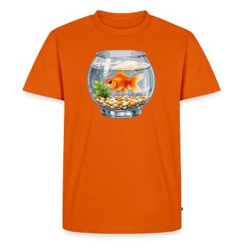 Poisson rouge dans l’art des vases en verre - T-shirt Premium bio Homme - orange  - Devant - Nico (187cm)