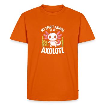 Axolotl Spirit Animal Tee - T-shirt Premium bio Homme - orange  - Devant - Nico (187cm)