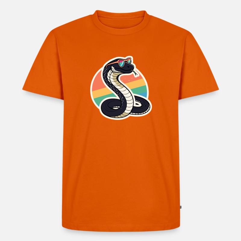 Retro Rainbow Cobra - Männer Premium Bio T-Shirt - Orange 