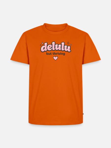 Delulu Thriving Logo - Männer Premium Bio T-Shirt - Orange