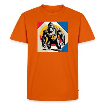Bitcoin Gorilla Chain Hero - Men's Premium Organic T-Shirt - orange  - Front - Nico (187cm)
