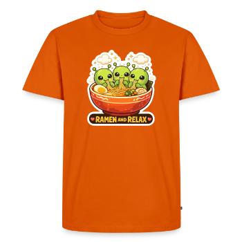 Ramen et Aliens Relax - T-shirt Premium bio Homme - orange  - Devant - Nico (187cm)
