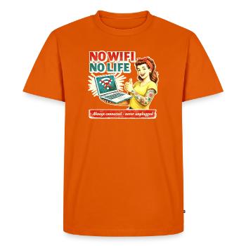 Pas de Wi-Fi, pas de vie rétro - T-shirt Premium bio Homme - orange  - Devant - Nico (187cm)