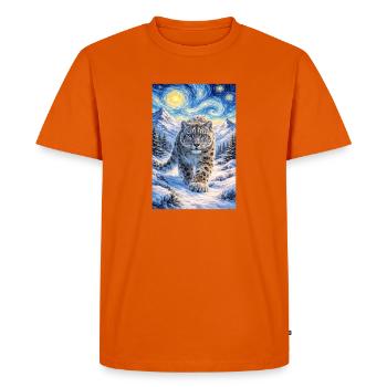 Snow leopard in the star forest - Men's Premium Organic T-Shirt - orange  - Front - Nico (187cm)