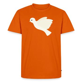 Ivory Dove in Flight - Men's Premium Organic T-Shirt - orange  - Front - Nico (187cm)
