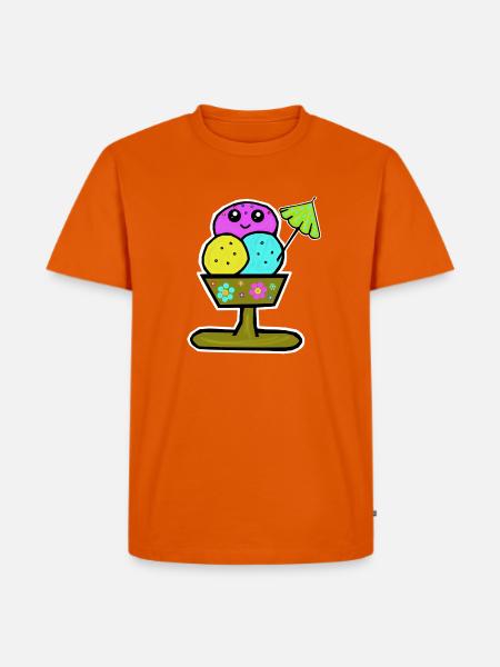 Bunter Eisbecher Eiscreme Eiskreme Eis - Men's Premium Organic T-Shirt - orange 