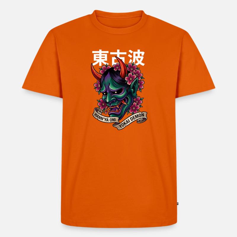 Hannya-Yōkai Dämon Oni - Männer Premium Bio T-Shirt - Orange 
