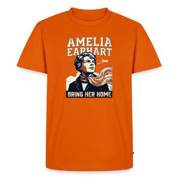 Amelia Earhart – Ramène-la à la maison - T-shirt Premium bio Homme - orange  - Devant - Nico (187cm)