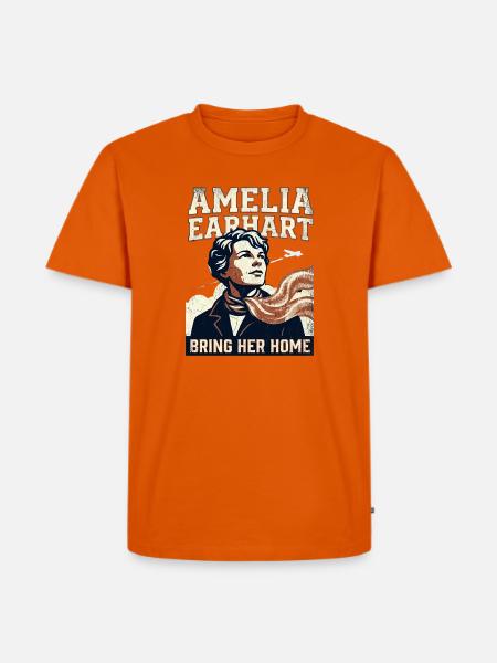Amelia Earhart – Bring Her Home - Men's Premium Organic T-Shirt - orange 
