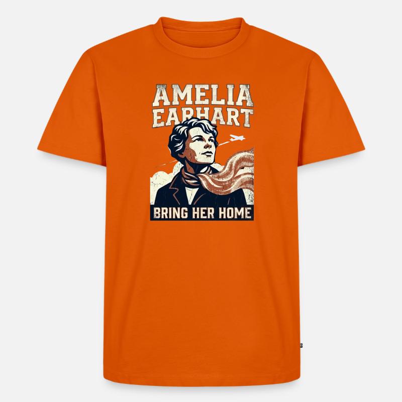 Amelia Earhart – Ramène-la à la maison - T-shirt Premium bio Homme - orange 