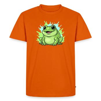 Frog with paint splash background - Men's Premium Organic T-Shirt - orange  - Front - Nico (187cm)