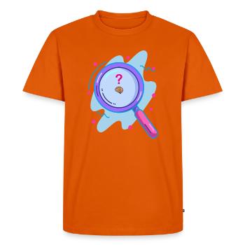 Searching for the brain with a magnifying glass - Men's Premium Organic T-Shirt - orange  - Front - Nico (187cm)