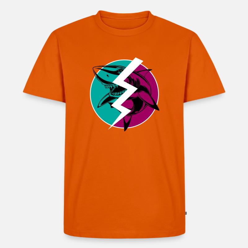 Elektrischer Split Shark - Männer Premium Bio T-Shirt - Orange 