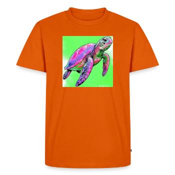 tortue - T-shirt Premium bio Homme - orange  - Devant - Nico (187cm)