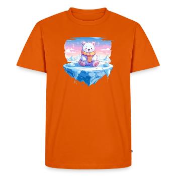 Polarlicht-Bär auf Eis - Men's Premium Organic T-Shirt - orange  - Front - Nico (187cm)