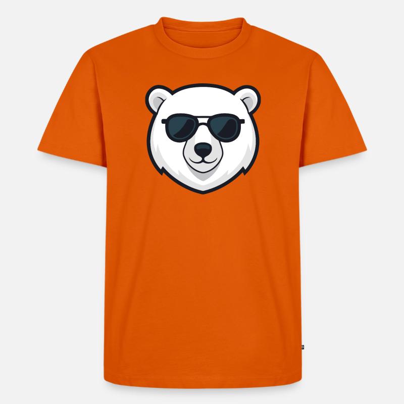Eisbär-Schwarzbrille - Männer Premium Bio T-Shirt - Orange 