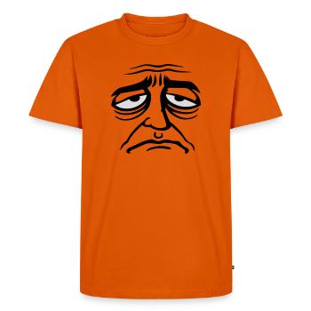 Mürrisches Trauriges Enttäuschtes Gesicht Lustig - T-shirt Premium bio Homme - orange  - Devant - Nico (187cm)
