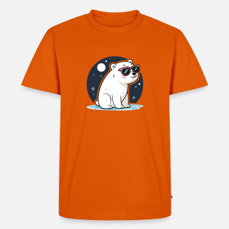 Rote Eisbär-Kosmische Brille - Männer Premium Bio T-Shirt - Orange 