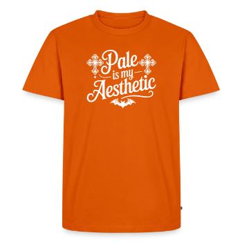 Pale Aesthetic Bat Typography - Men's Premium Organic T-Shirt - orange  - Front - Nico (187cm)