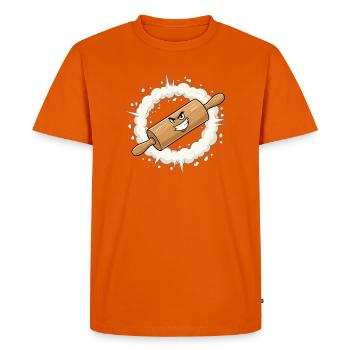 Dessin animé au rouleau à pâtisserie en colère - T-shirt Premium bio Homme - orange  - Devant - Nico (187cm)