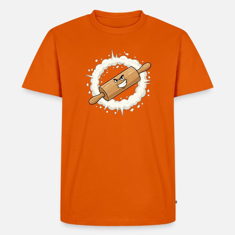Wütendes Nudelholz Cartoon - Männer Premium Bio T-Shirt - Orange