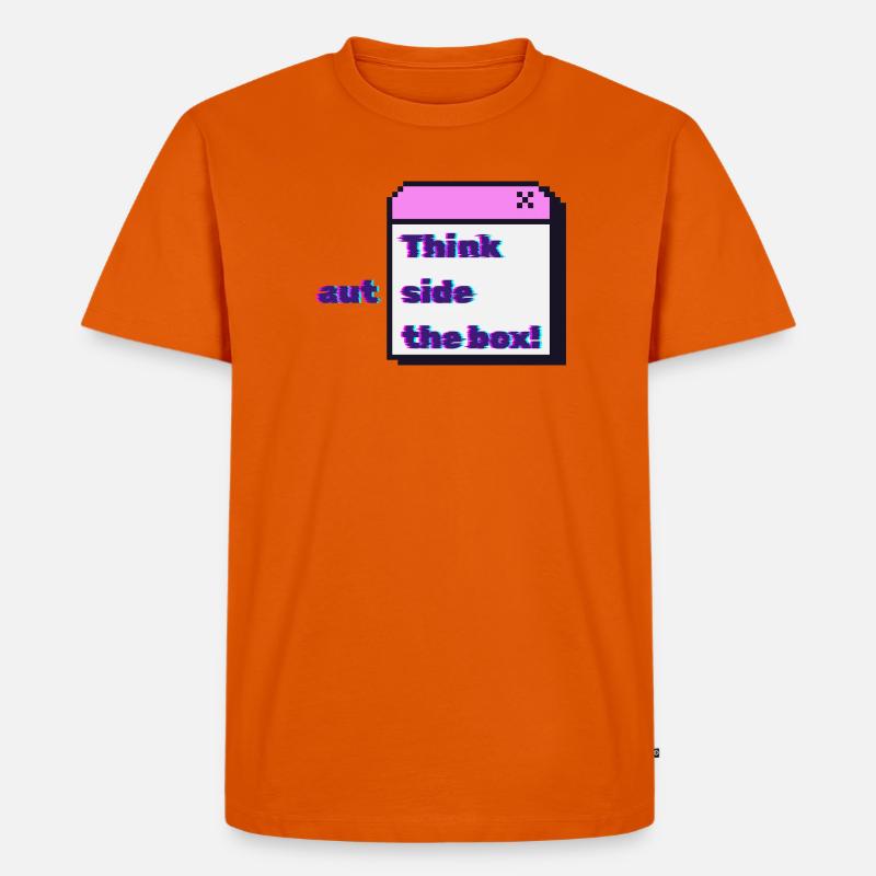 Think autside the box - Glitch - Männer Premium Bio T-Shirt - Orange