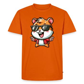 Cool Hamster Cobaye Dessin Animé Soleil - T-shirt Premium bio Homme - orange  - Devant - Nico (187cm)