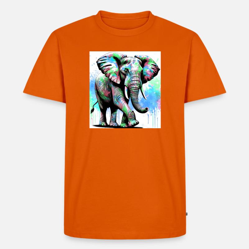 Elefant - Männer Premium Bio T-Shirt - Orange 