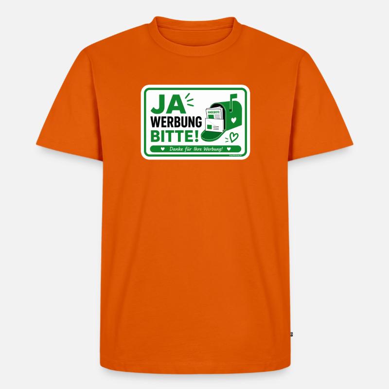 Ja bitte Werbung - Männer Premium Bio T-Shirt - Orange 