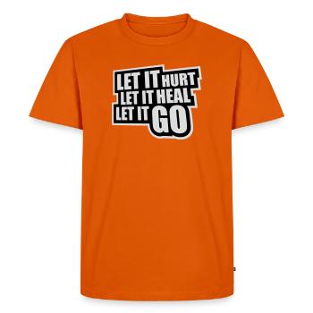 Laisse faire mal Laisse ça guérir Laisse partir Inspirant - T-shirt Premium bio Homme - orange  - Devant - Nico (187cm)