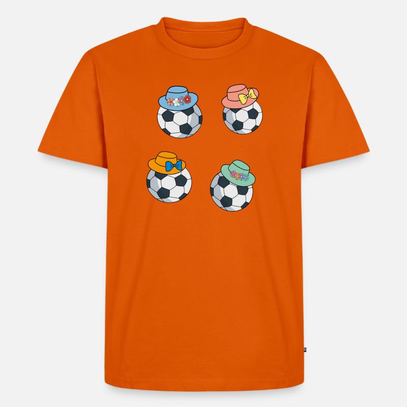 Fußbälle mit Hut - Männer Premium Bio T-Shirt - Orange 