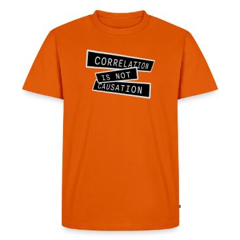 La corrélation n’est pas la causalité : la science des nerds - T-shirt Premium bio Homme - orange  - Devant - Nico (187cm)