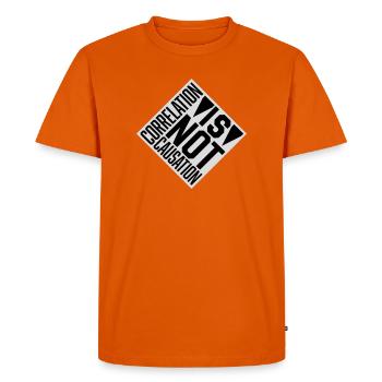 La corrélation n’est pas la causalité : la science des nerds - T-shirt Premium bio Homme - orange  - Devant - Nico (187cm)