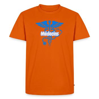 Médecins Caduceus Bleu  - T-shirt Premium bio Homme - orange  - Devant - Nico (187cm)