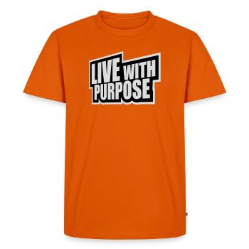 Vivre avec un but motivation sensée Mentalité dire - T-shirt Premium bio Homme - orange  - Devant - Nico (187cm)