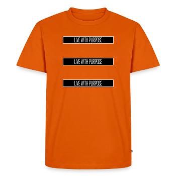 Vivre avec un but motivation sensée Mentalité dire - T-shirt Premium bio Homme - orange  - Devant - Nico (187cm)