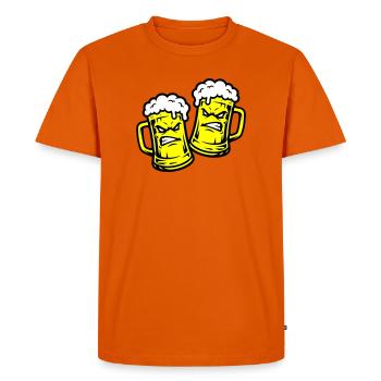 Beer Comic Beer Glass - Men's Premium Organic T-Shirt - orange  - Front - Nico (187cm)