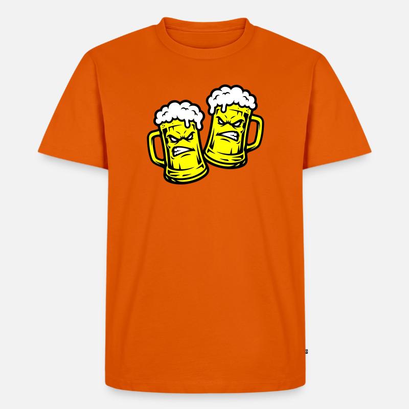 Bier Comic Bierglas - Männer Premium Bio T-Shirt - Orange 