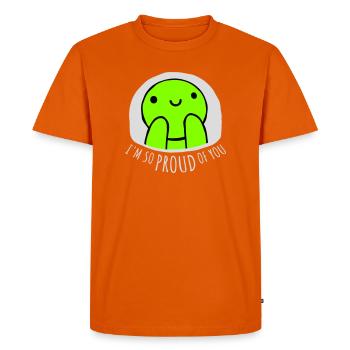 Je suis tellement fier de toi pour t’encourager sincèrement à dire - T-shirt Premium bio Homme - orange  - Devant - Nico (187cm)