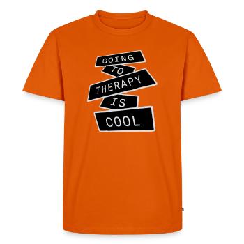 Going To Therapy Is Cool Funny Mentally Healthy - Men's Premium Organic T-Shirt - orange  - Front - Nico (187cm)
